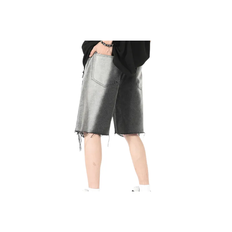 Trendy Washed Denim Shorts-1