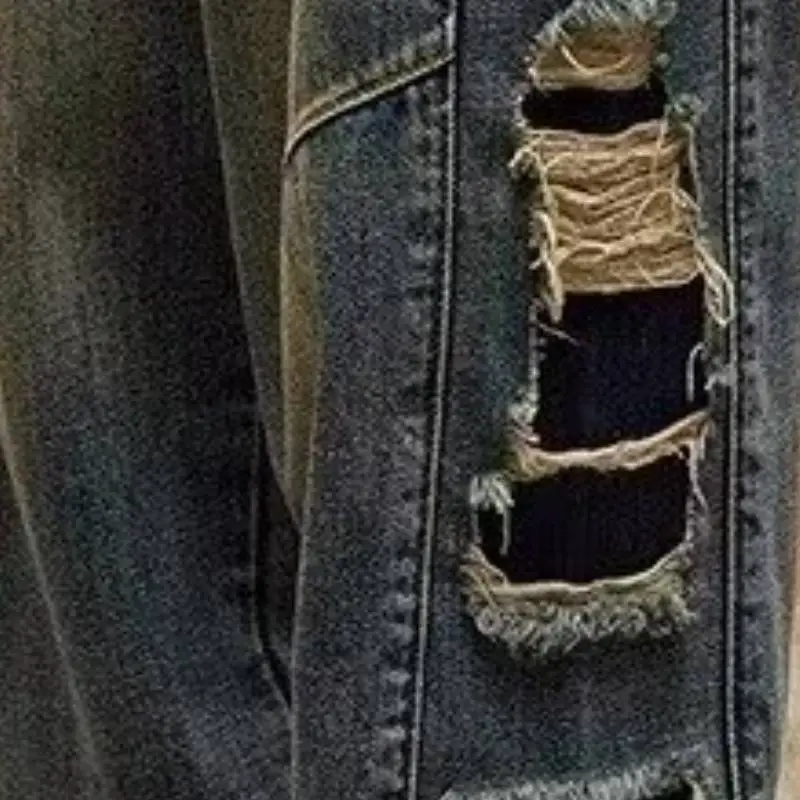 Retro Ripped Straight Leg Jeans-4