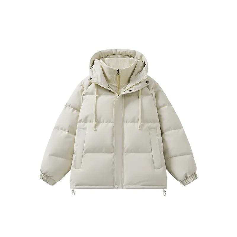 Simple Warm White Duck Down Jacket-0