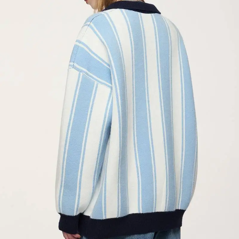 Retro Sporty Acrylic Fibres Sweater-3