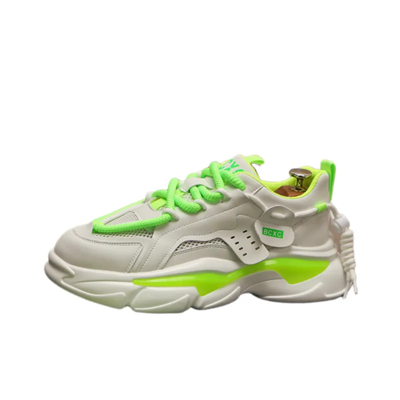 Mesh Color Matching Thick Soled Breathable Casual Shoes