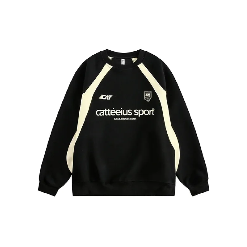 Trendy Contrast Color Polyester Sweatshirt-0