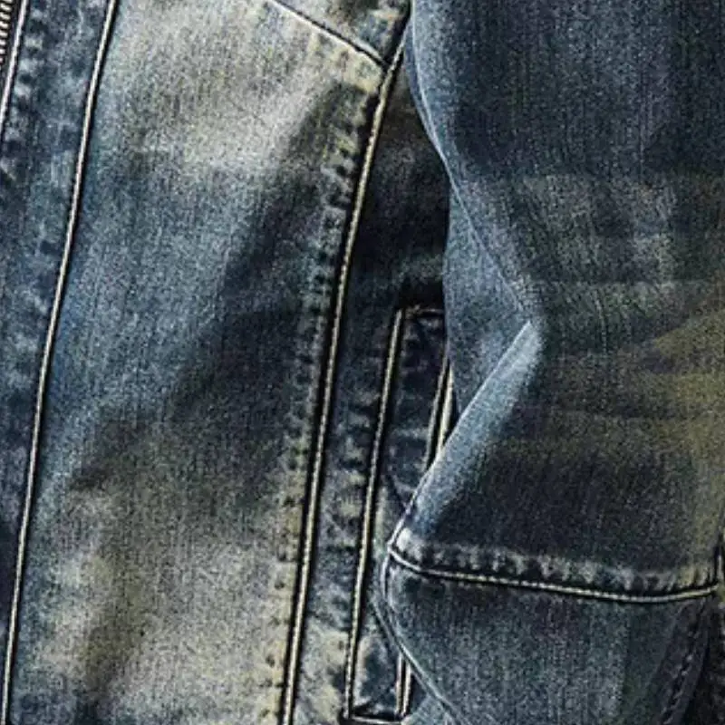 Washed Distress Denim Jacket-3