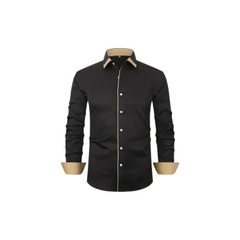 Casual Plain Polyester Blend Fabric Shirt