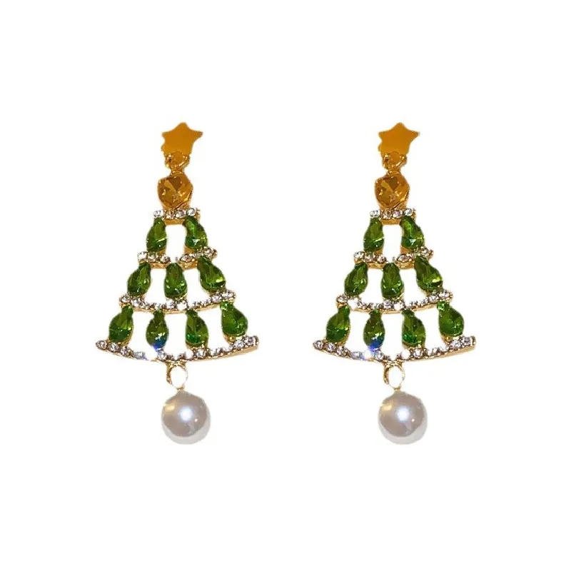 Elegant Christmas Pearls Fringe Earring-0