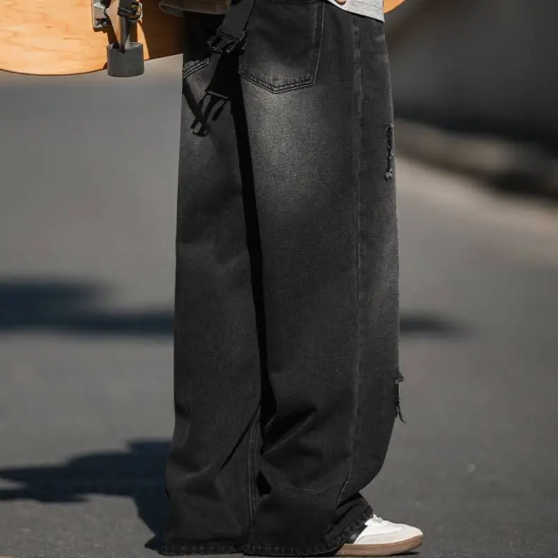 Casual Ripped Washed Jeans-3