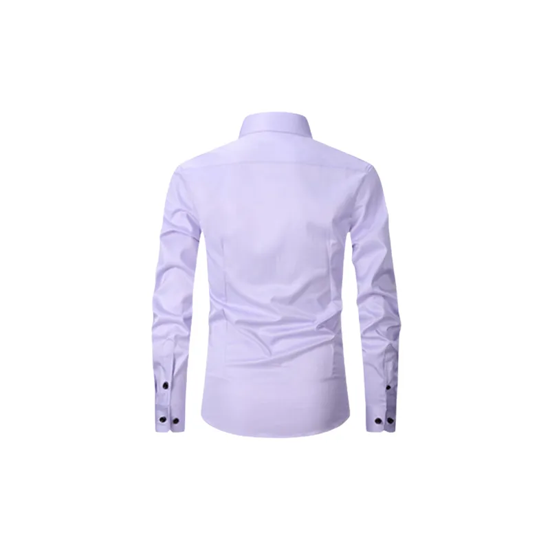 Business Plain Blended Synthetic Fabrics Shirt-1