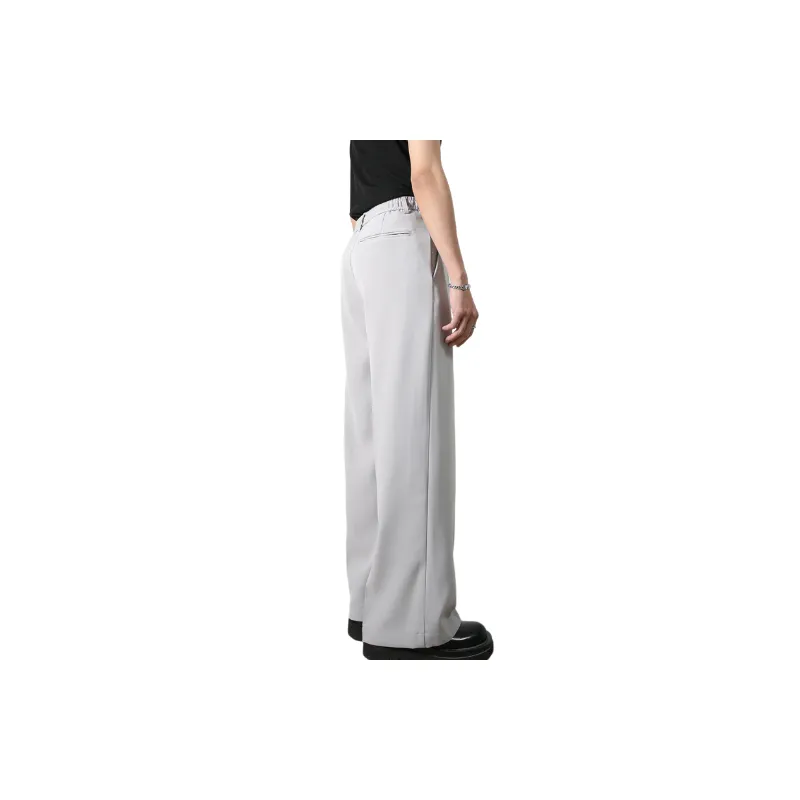Casual Loose Blended Synthetic Fabrics Suit Trousers-9