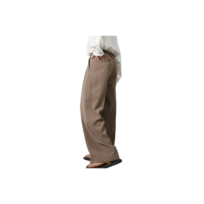 Casual Loose Blended Synthetic Fabrics Suit Trousers-2
