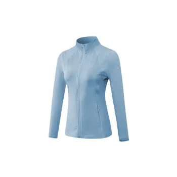 Simple Zipper Polyester Fitness Clothing Women