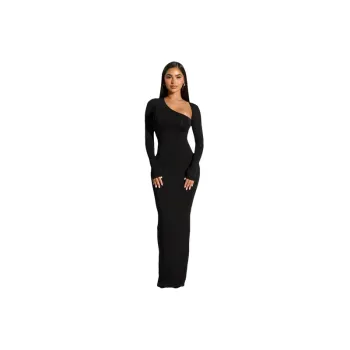Elegant Long Sleeve Polyester Dress Women