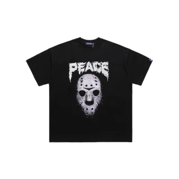 Retro Mask Printed Short Sleeve T Shirt