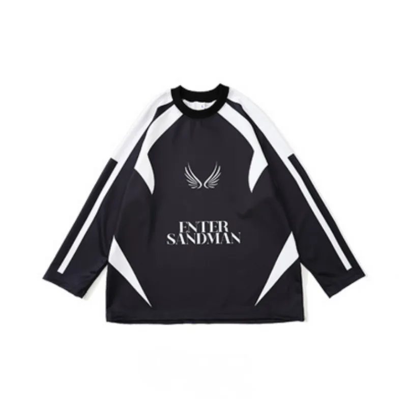 Racing Style Retro Sports Style Windbreaker Long Sleeve Shirt