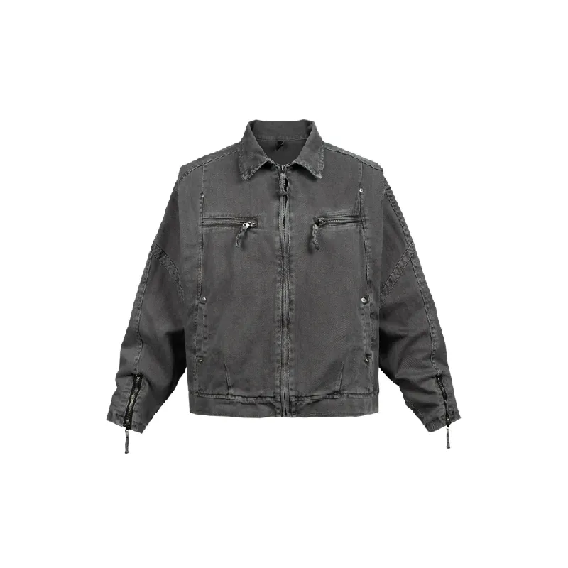 Retro Fashionable Washed Cotton Jacket-0