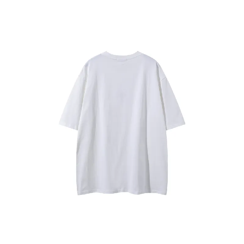 Casual Loose Cotton Blended Fabric T Shirt-1