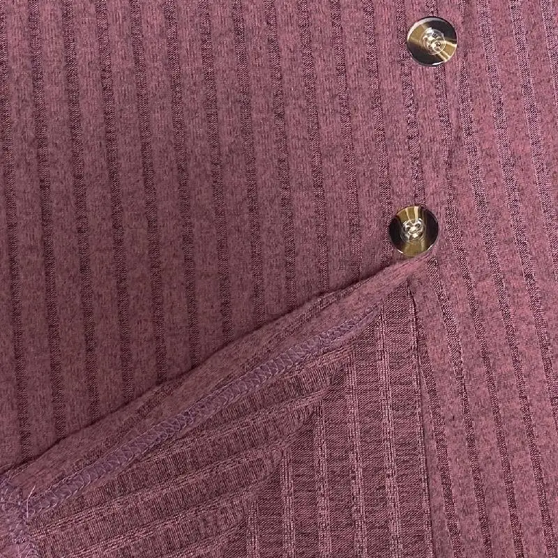 Simple Warm Ribbed Fabric Sweater Women-3