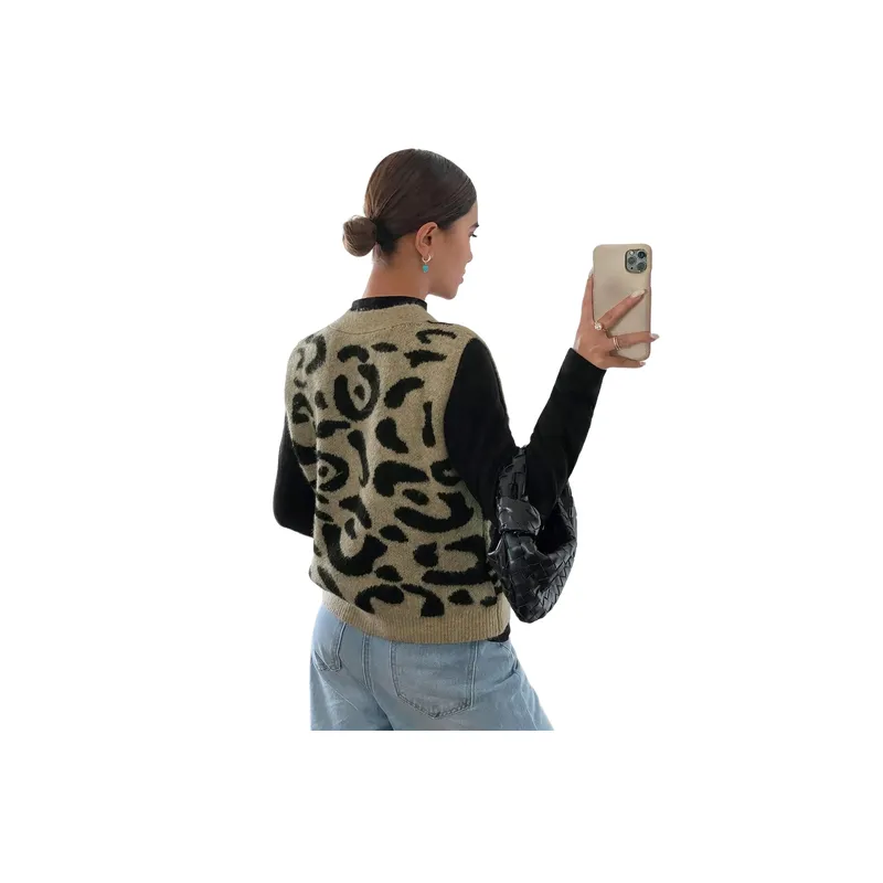 Simple Leopard Print Rayon Vest Women-1