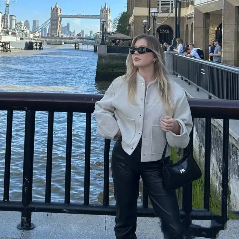 Fashionable Plain Jacket Women-2