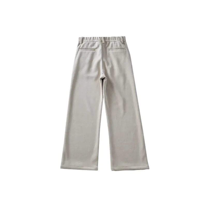 Simple Plain Blended Synthetic Fabrics Casual Pants-1