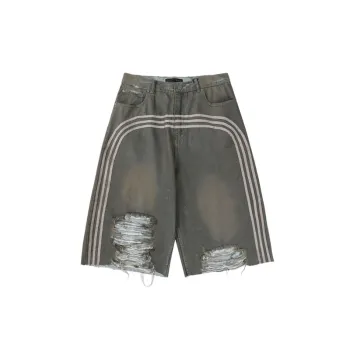 Retro Dirty Dye Washed Denim Shorts