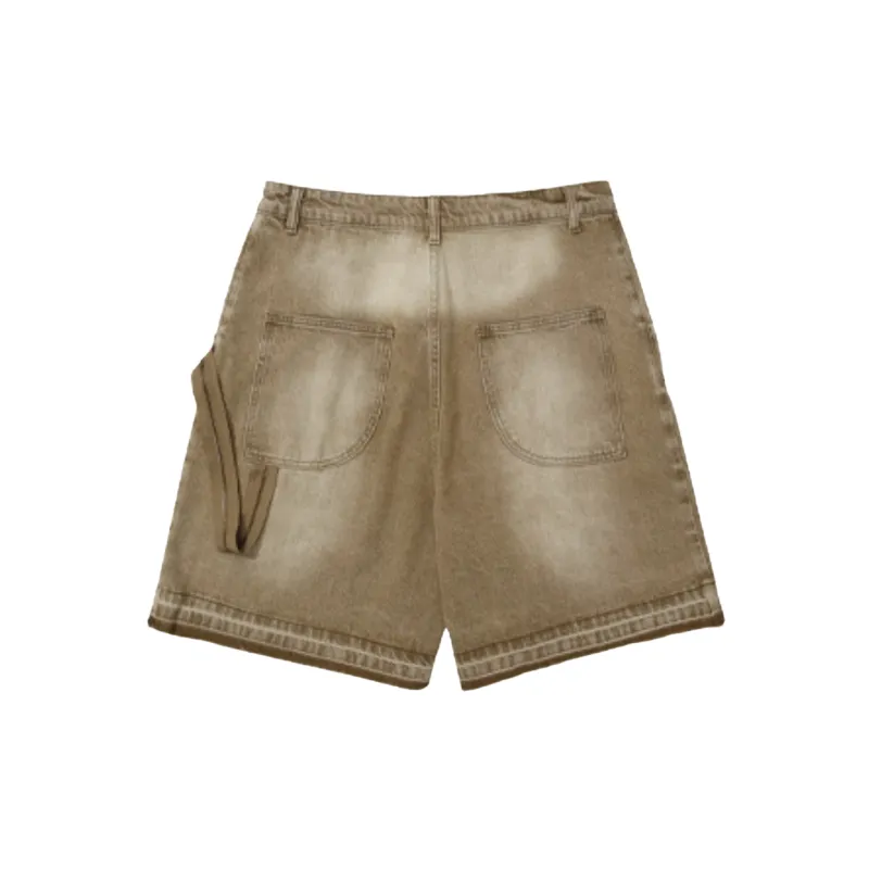 Casual Plain Denim Shorts-1