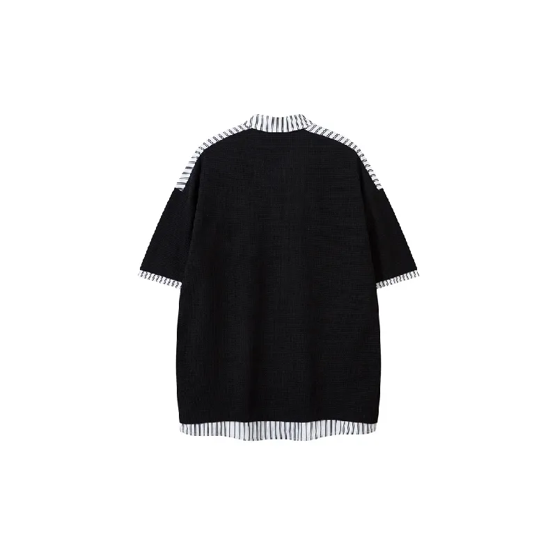 Retro Striped Polyester T Shirt Unisex-1