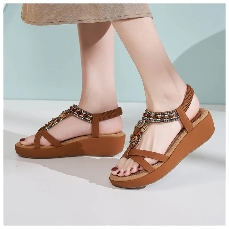 Casual Rhinestone Flip Flops-2
