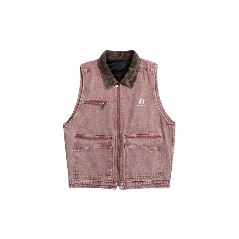 Retro Trendy Denim Vest-0