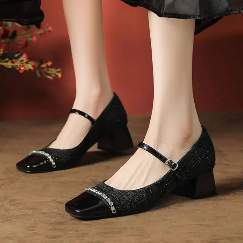 Elegant Rhinestone Mary Jane Shoes-7