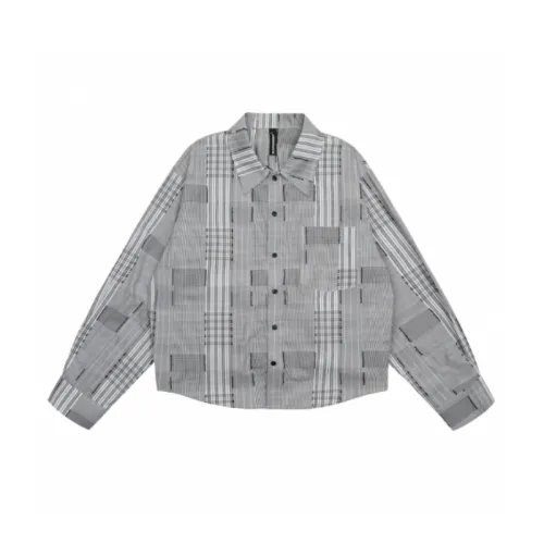 Loose Casual Retro Splicing Plaid Striped Jacket