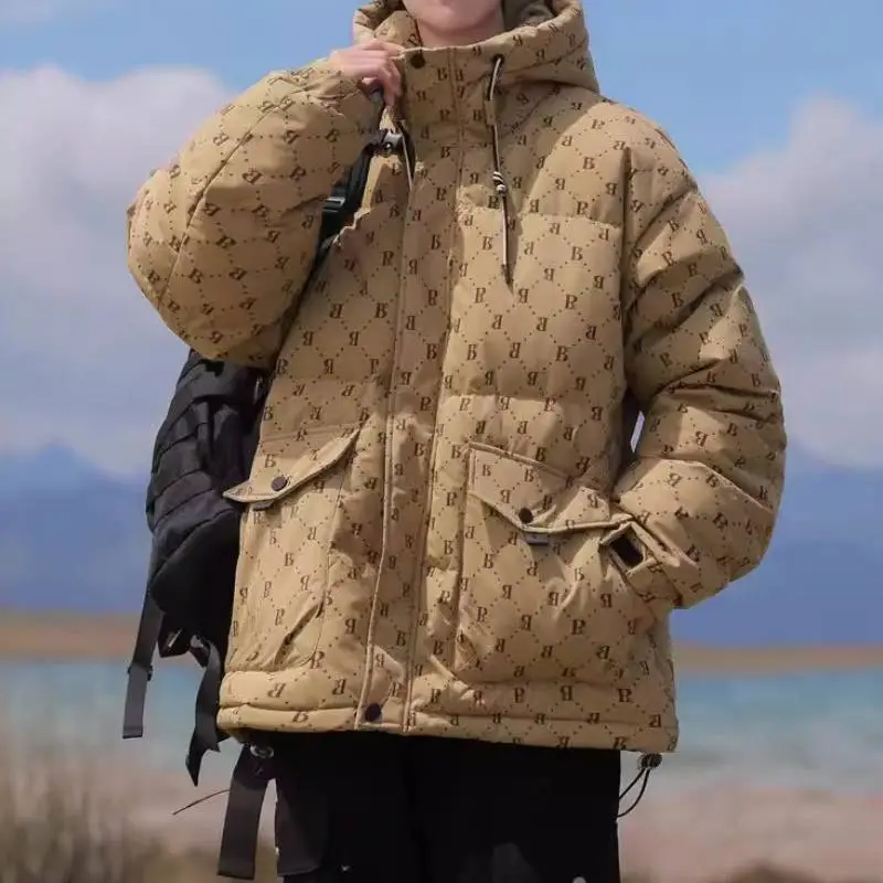 Fashionable Simple White Duck Down Jacket-8