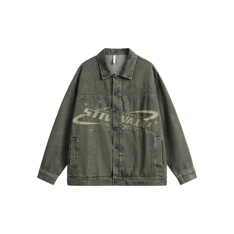 Retro Embroidered Loose Laps Jacket-0