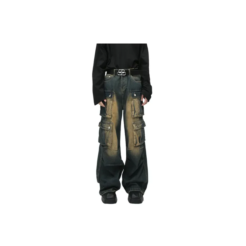 Retro Distressed Work Jeans-1