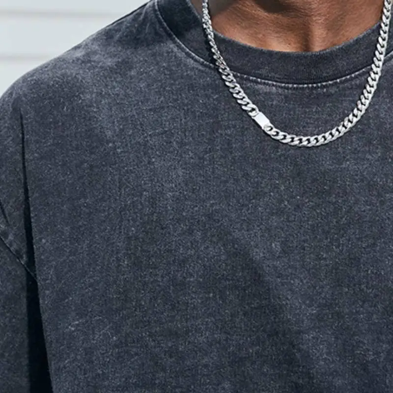 Retro Washed 100% Cotton T Shirt-2