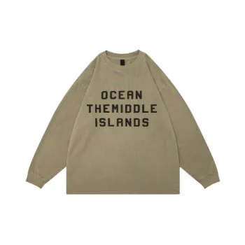 Heavy Washed Cotton English Printed Long Sleeve Sweat