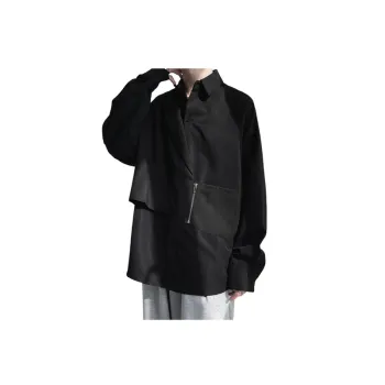Ruffian Stitching Fake Two piece Long sleeved Shirt