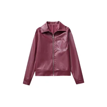 Fashion Simple Polyester Leather Jacket