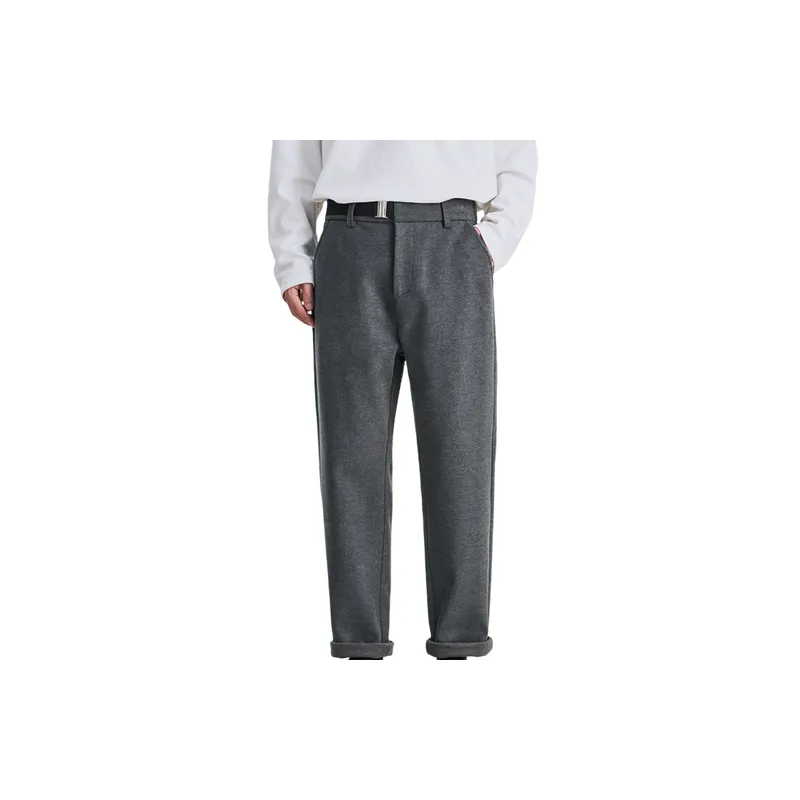Basics Simple Blended Synthetic Fabrics Casual Pants-6