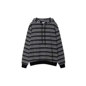 Original Loose Heavy Cotton Sweat Casual Striped Hoodie