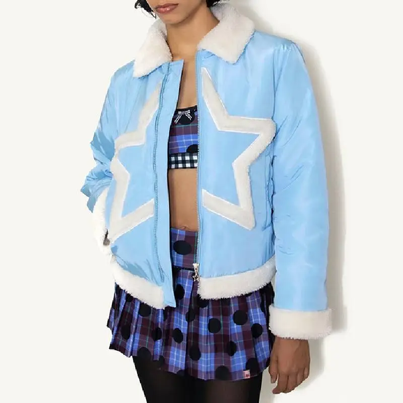 Fashionable Star Quilted Jacket Women-1