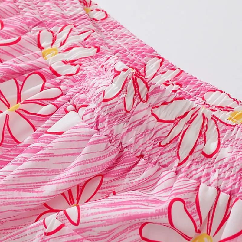 Basics Ditsy Flora Polyester Casual Shorts-2