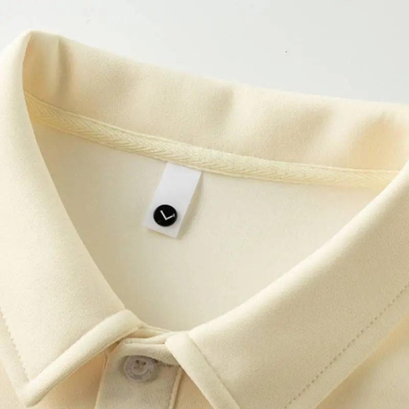 Loose Plain Corduroy Polo Unisex-5
