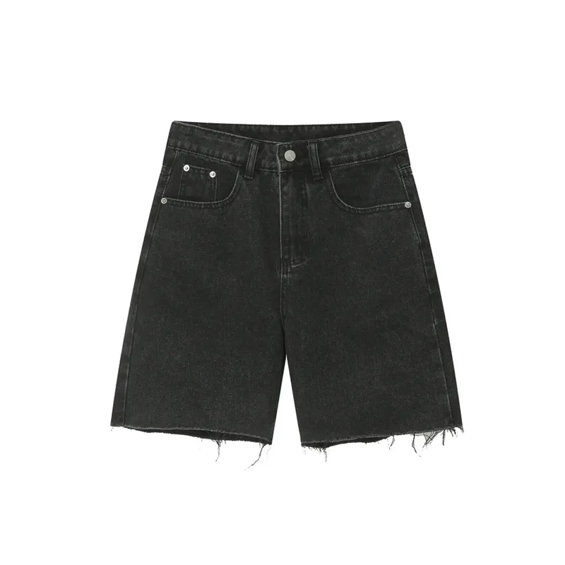 Retro Raw Edge Shorts-3
