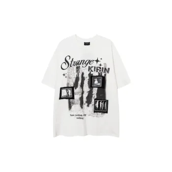 Tide Label Patch Embroidery Couple Short Sleeved T Shirt