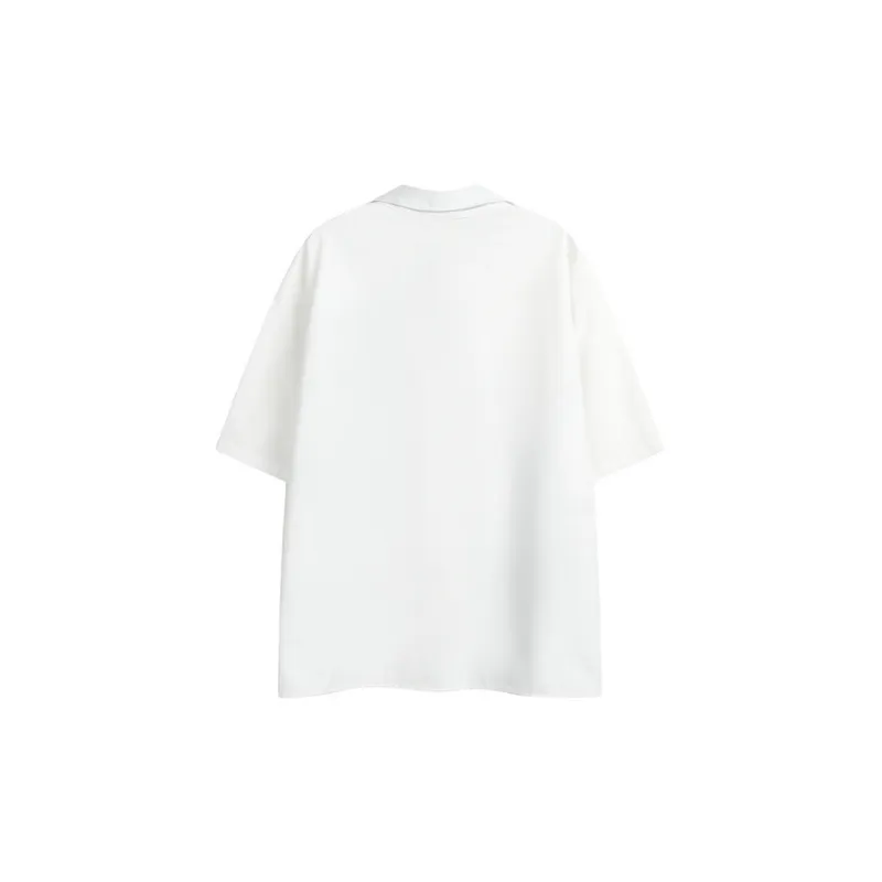 Retro Letter Print Short Sleeved T Shirt-1