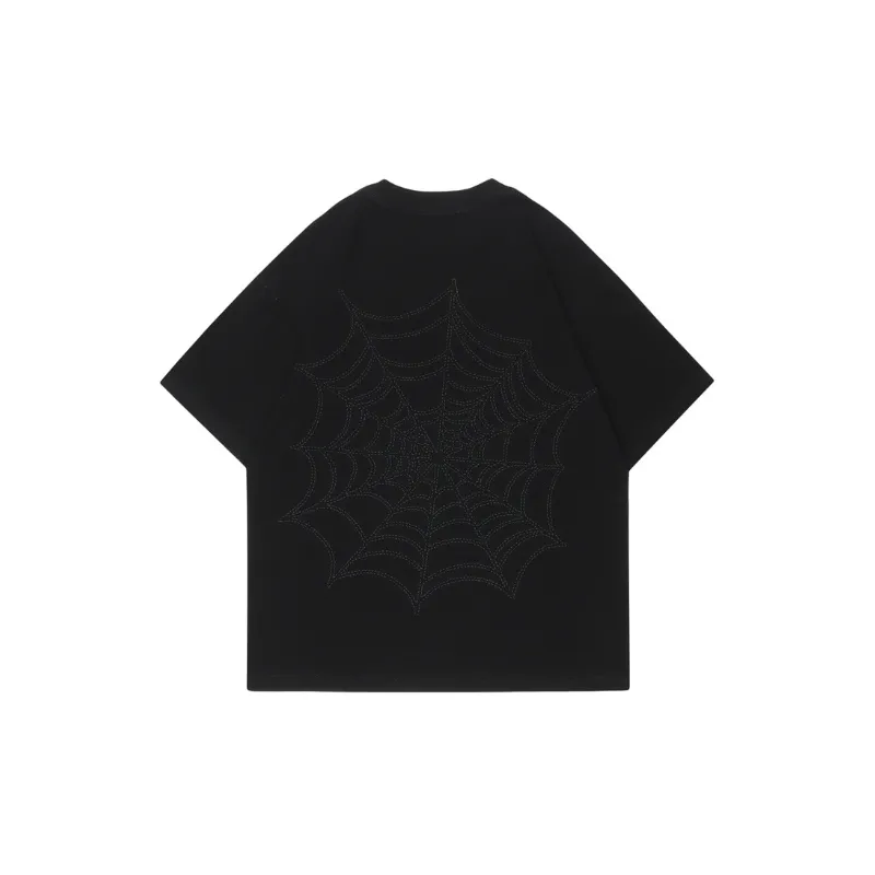 Loose Retro Original Flame Print T Shirt-1