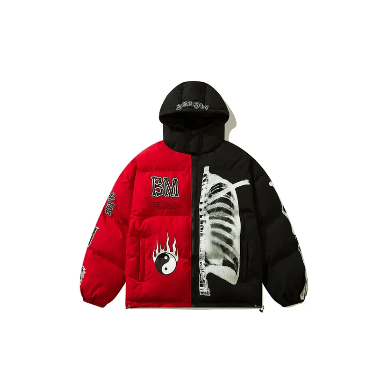 Fashion Brand Street Fashion Contrast Color Large Cotton padded Jacket-2