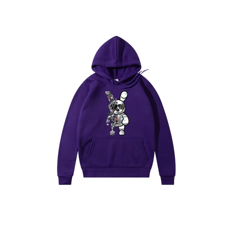 Mechanical Rabbit Printing Comfortable Hoodie-17