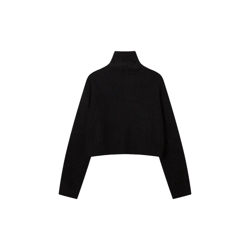 Street Zipper Acrylic Fibres Sweater Women-3