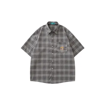 Casual Embroidery Cotton Blended Fabric Shirt Unisex
